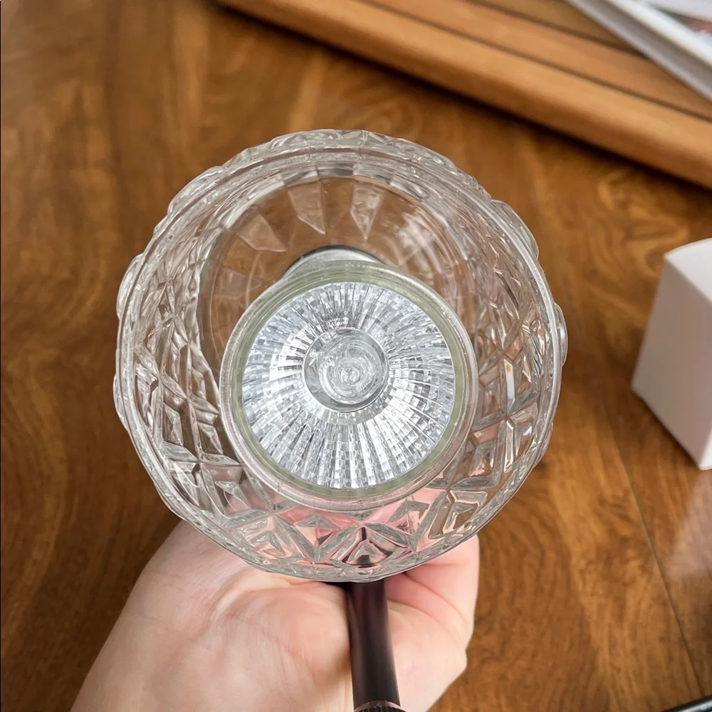 Black & Clear Crystal Table Lamp - Unbranded